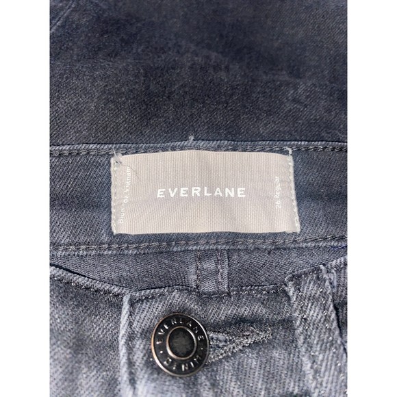 Everlane High Rise Kick Crop Jeans Black Denim Size 26 - Picture 3 of 5